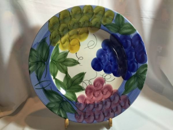 Large Colorful Decorative Plate - Made in Italy