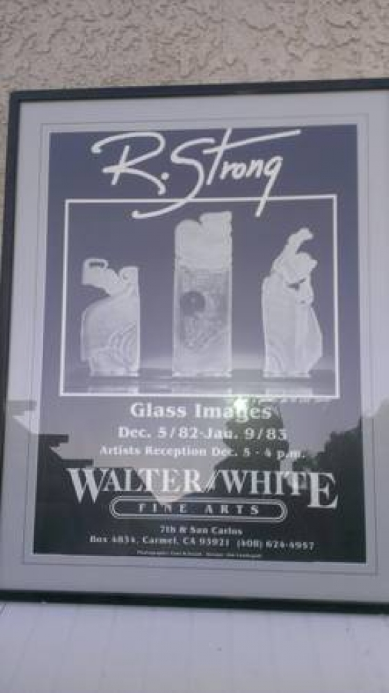 Signed framed matted Randy Strong Exhibit poster 1982 Glass Images