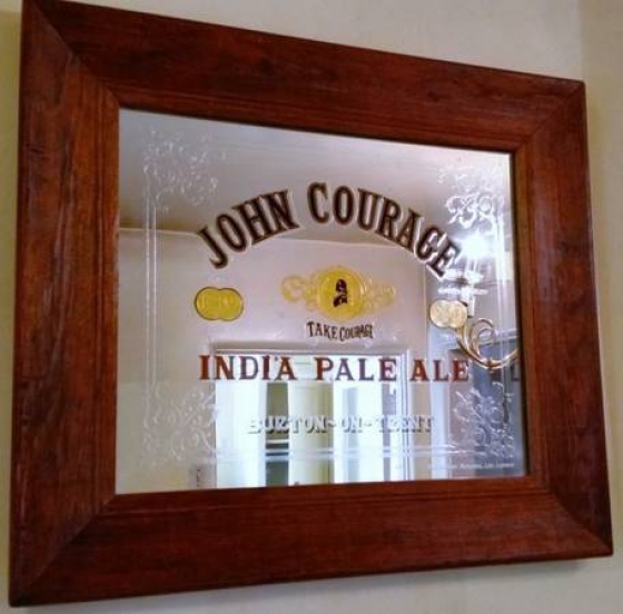 JOHN COURAGE INDIA PALE ALE BEER BAR MIRROR -- VINTAGE -- ANTIQUE - RARE
