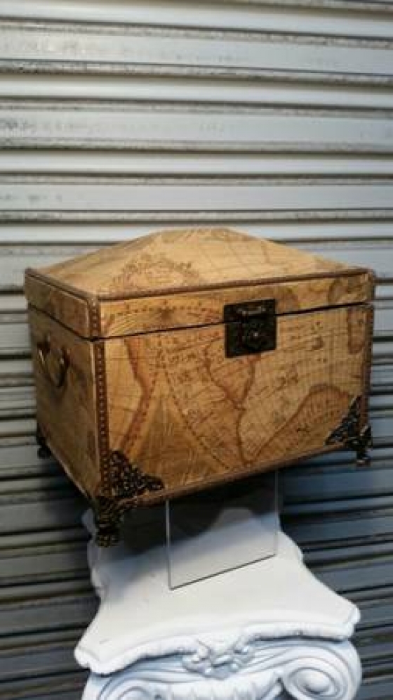 Beautiful Vintage Atlas Treasure Box